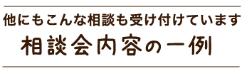 相談会内容の一例